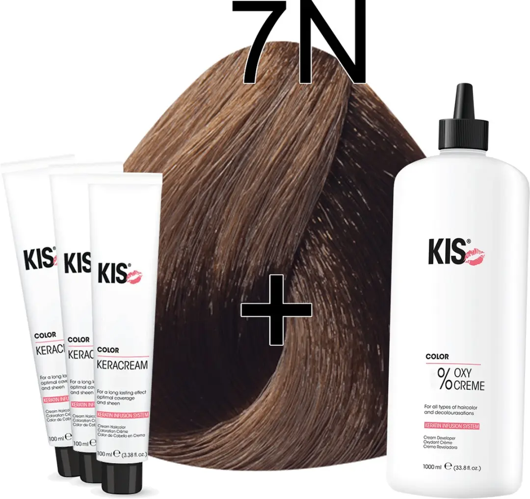 KIS KeraCream Color Haarverfset 7N Middelblond