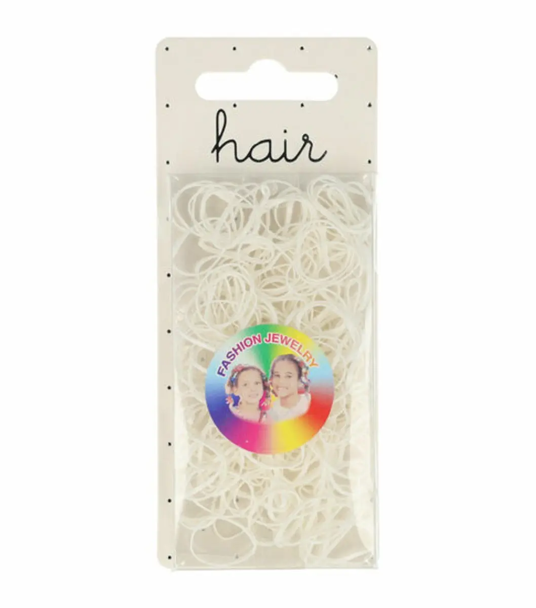 Haarsoires Haarelastiekjes Mini 1cm - Wit - 150 Stuks