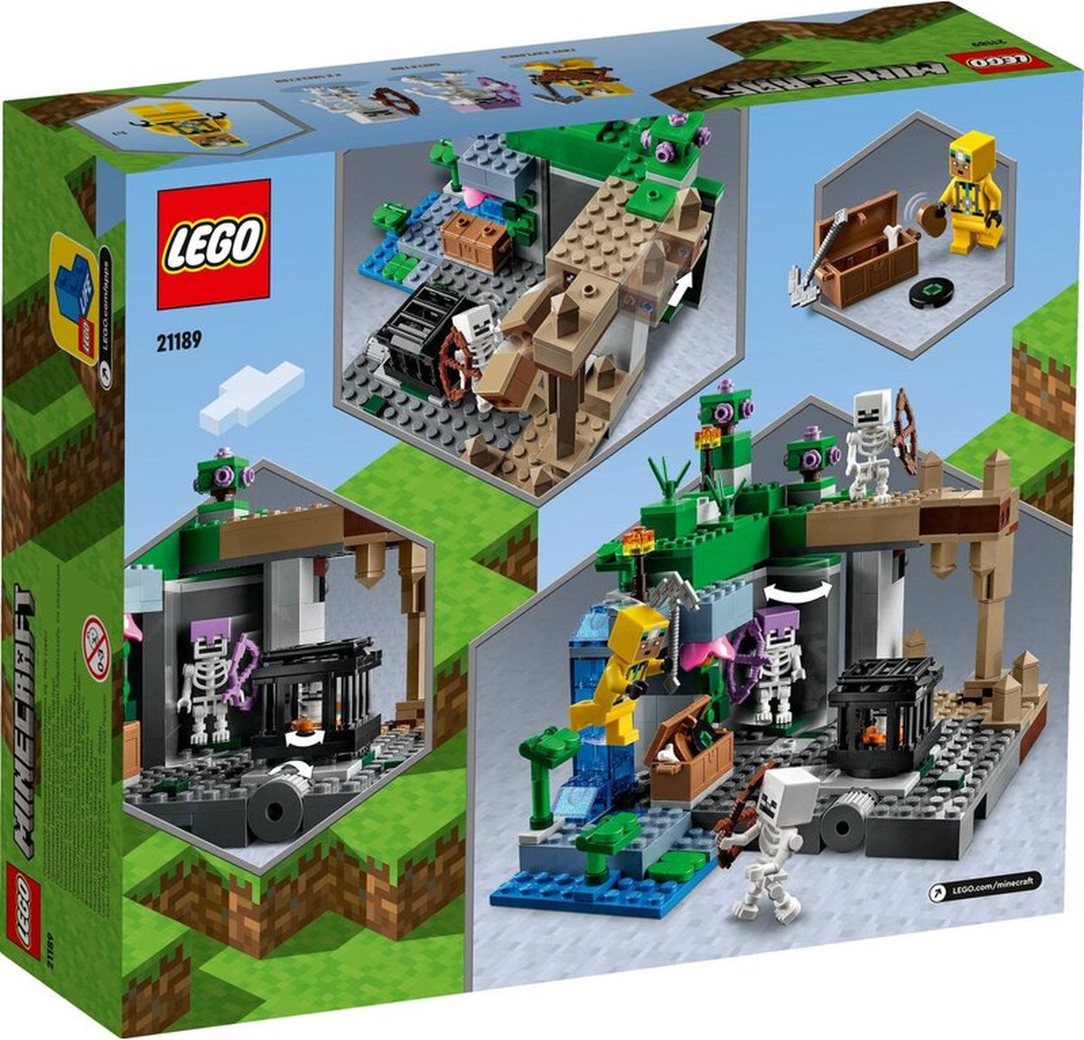 LEGO Minecraft De skeletkerker Speelgoed Halloween Set met Grot, Mobs en Figuren - 21189