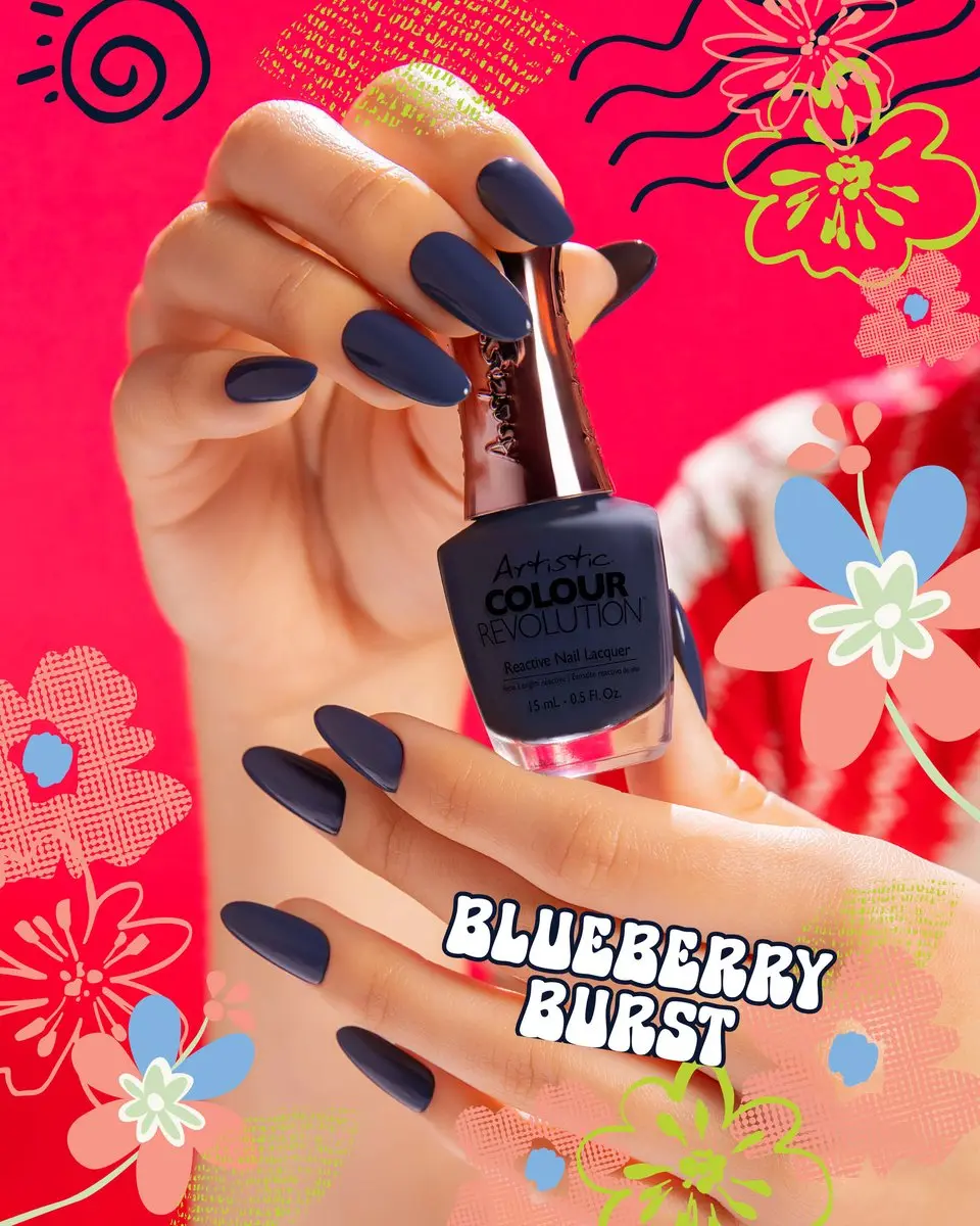 Artistic Nail Design Colour Revolution BLUEBERRY BUST - 15ml - Blauwgrijs