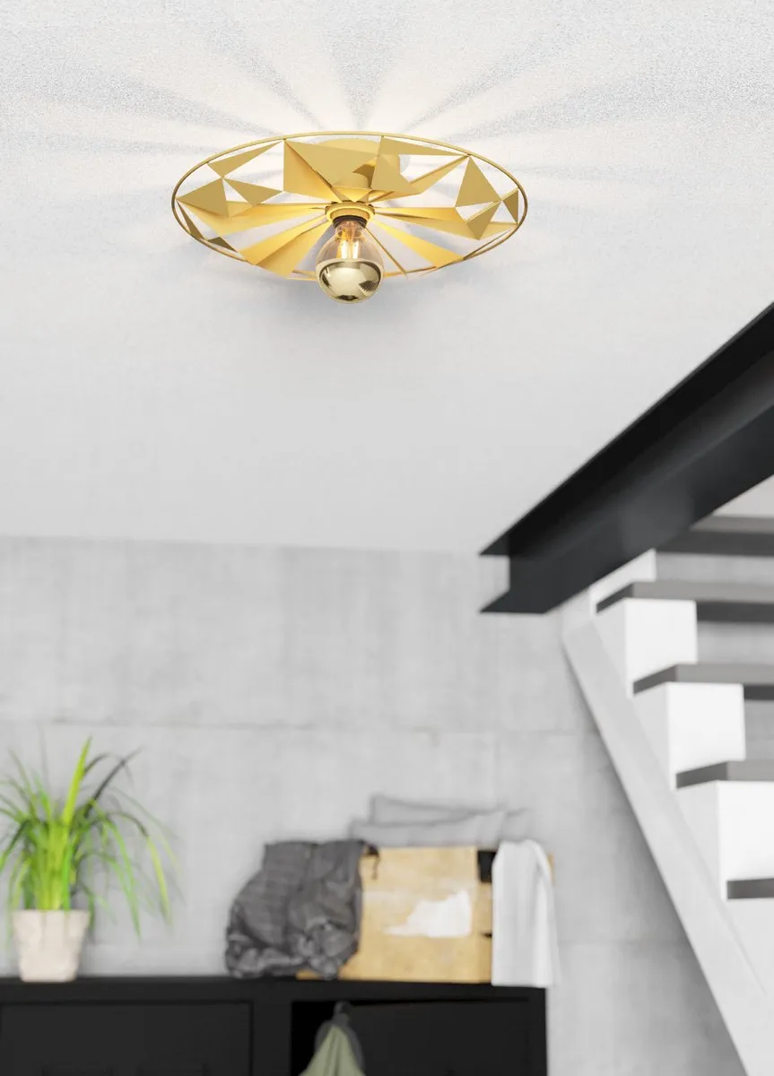 Eglo Castanuelo Plafondlamp E27 - Ø42,5cm - Goud - afbeelding 6 van 6