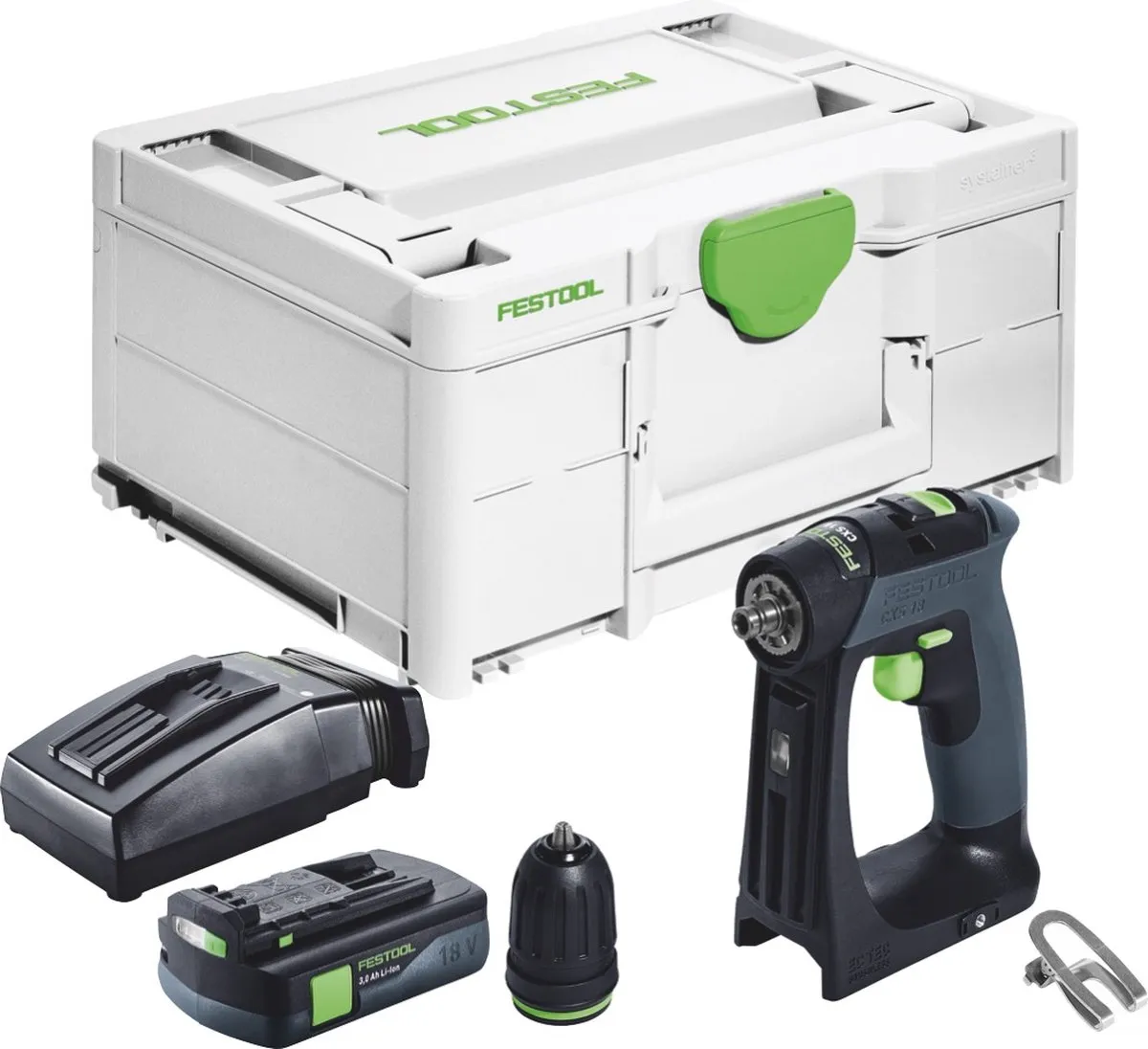 Festool CXS 18-Basic Accuboormachine 40Nm - 13 standen - 35mm hout - 1x 3.0Ah