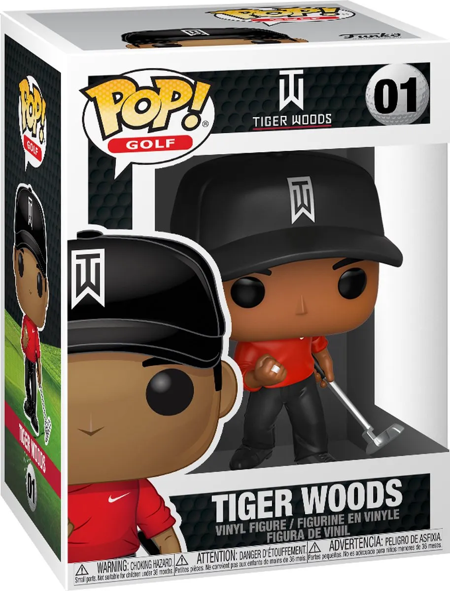 Funko POP! Tiger Woods Vinyl Figuur - 44715 - Rood Shirt