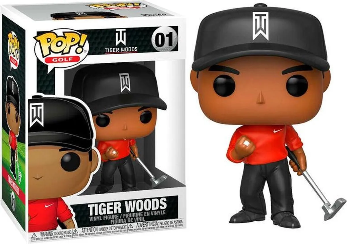 Funko POP! Tiger Woods Vinyl Figuur - 44715 - Rood Shirt