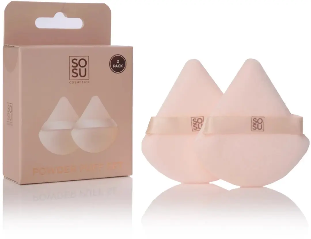 Sosu Powder Puff Set - 2 Stuks - Lichtroze