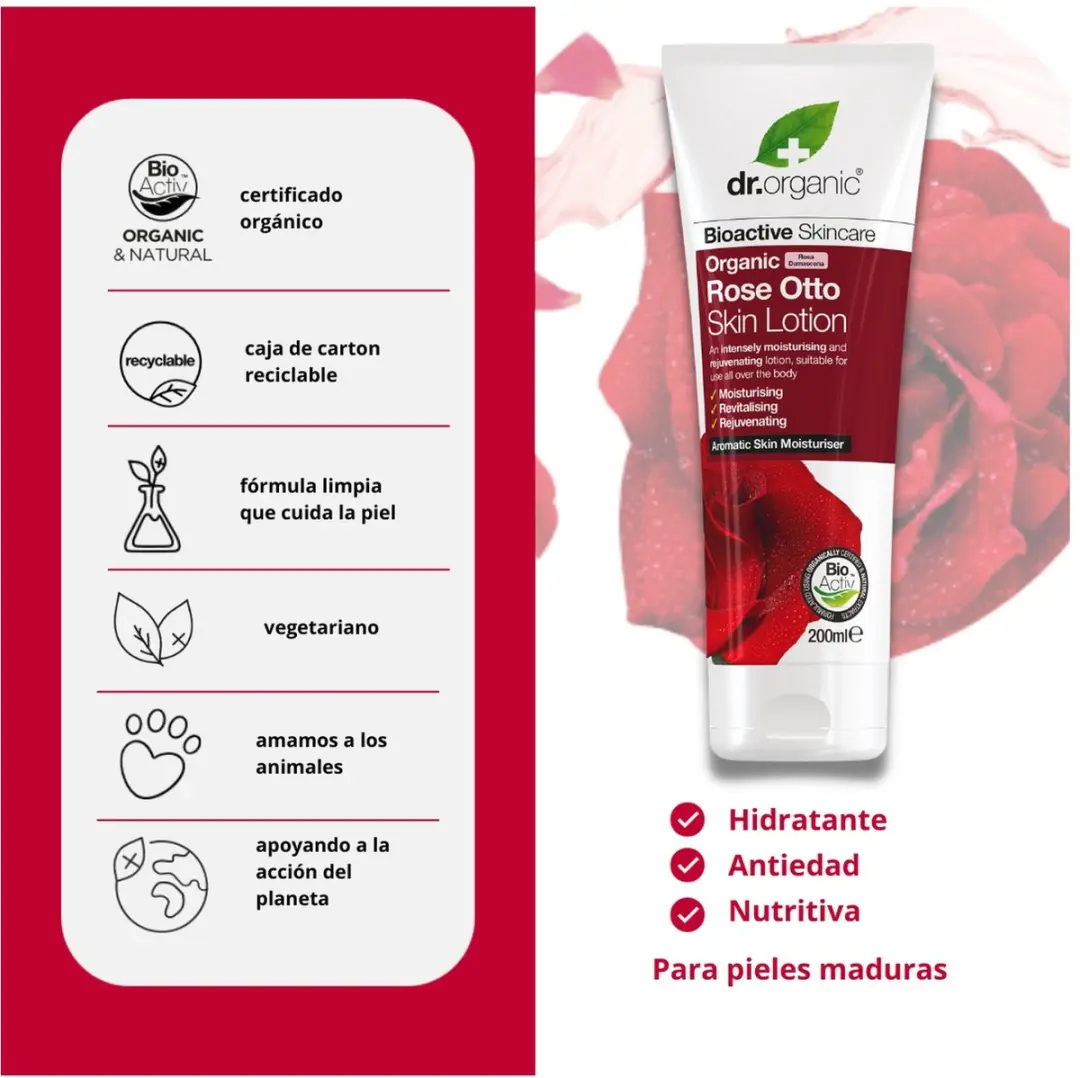 Dr. Organic Rose Otto Huidlotion 200ml