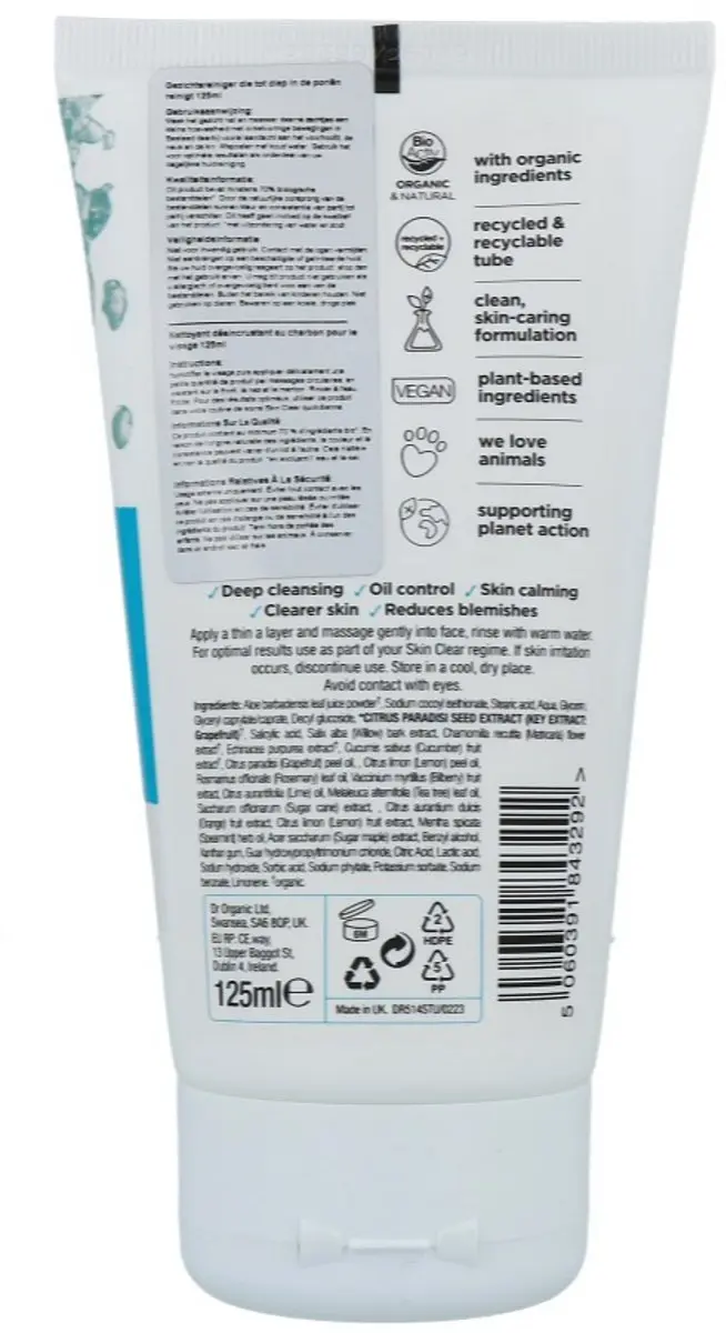 Dr. Organic Skin Clear Face Wash 125ml