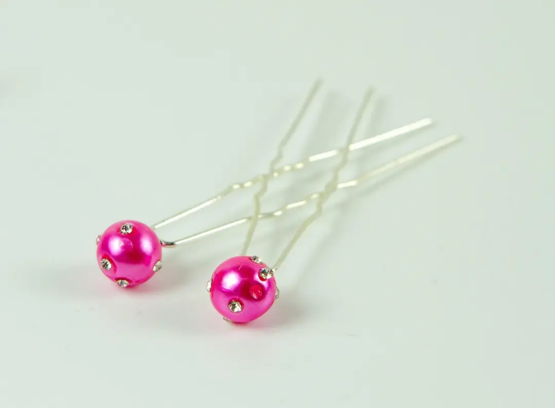 Hairmode Haarpinnen Parel Roze met Strass