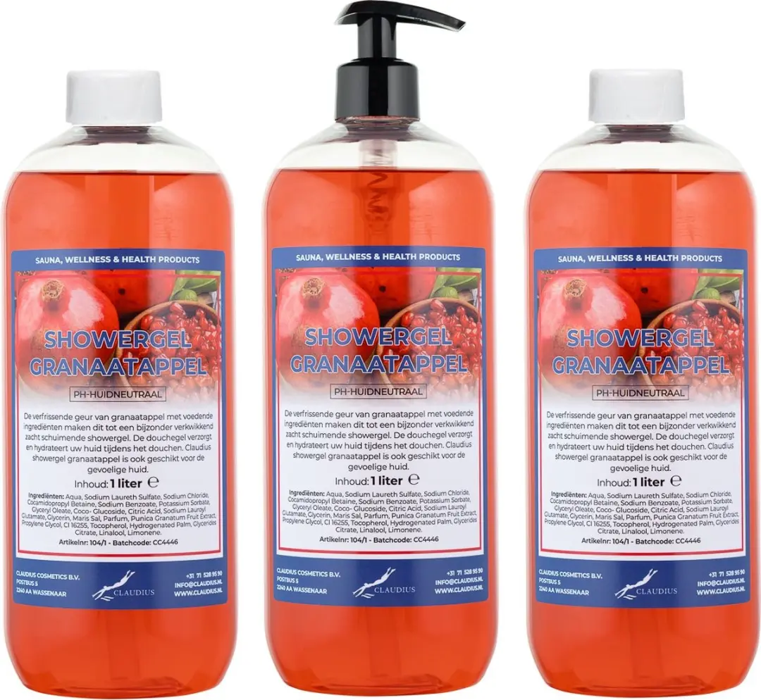 Splashbox Cosmetics Claudius Douchegel Granaatappel 1L