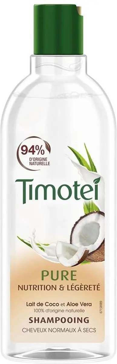 Timotei Shampoo Pure Nutrition & Lightness Kokosmelk 300ml - 6 Stuks