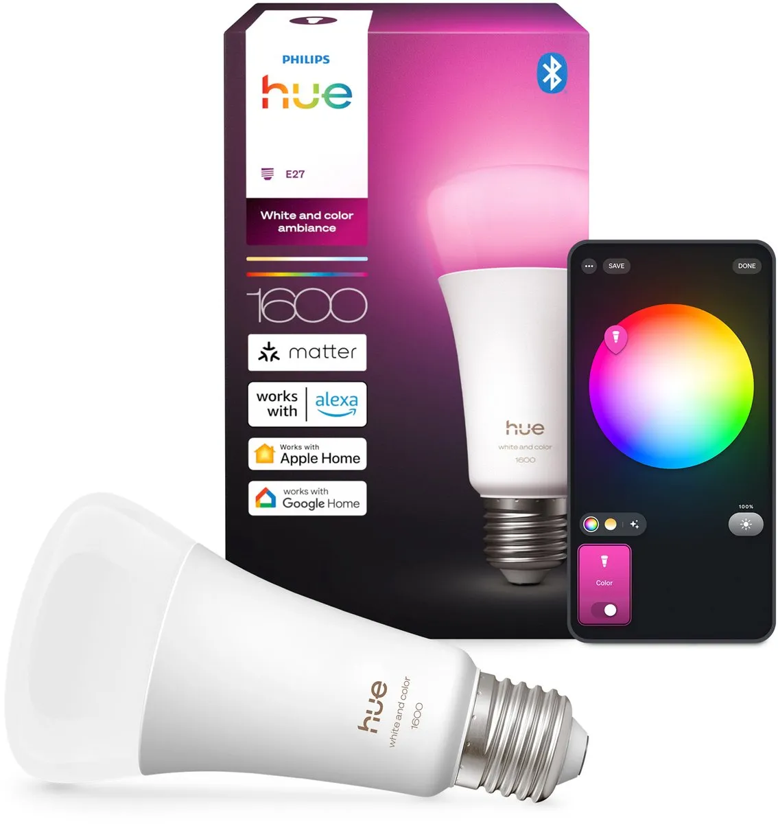 Philips Hue Slimme LED A67 RGBW - 11.8W - Mat - E27