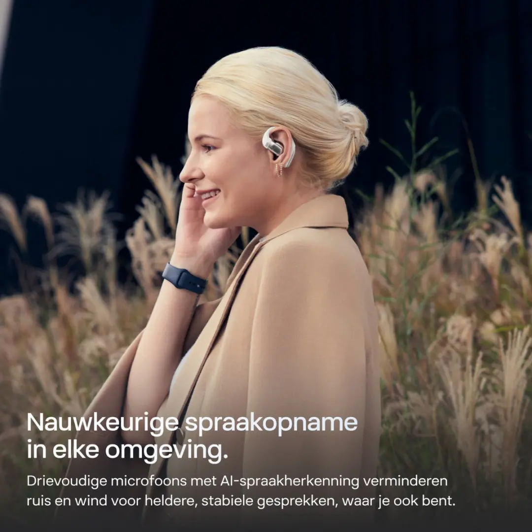 Shokz OpenFit Pro T010-ST-WT Draadloze Oortjes - Adaptieve Ruisonderdrukking - 50 Uur - Wit - afbeelding 6 van 6