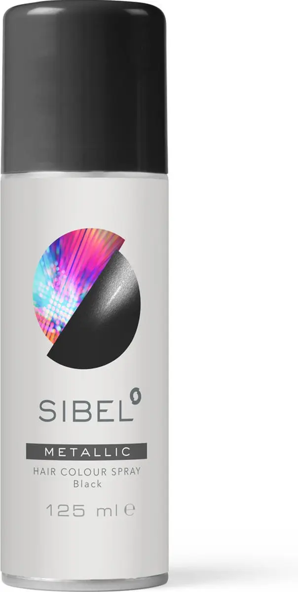 Sibel Metallic Hair Colour Spray Zwart 125ml