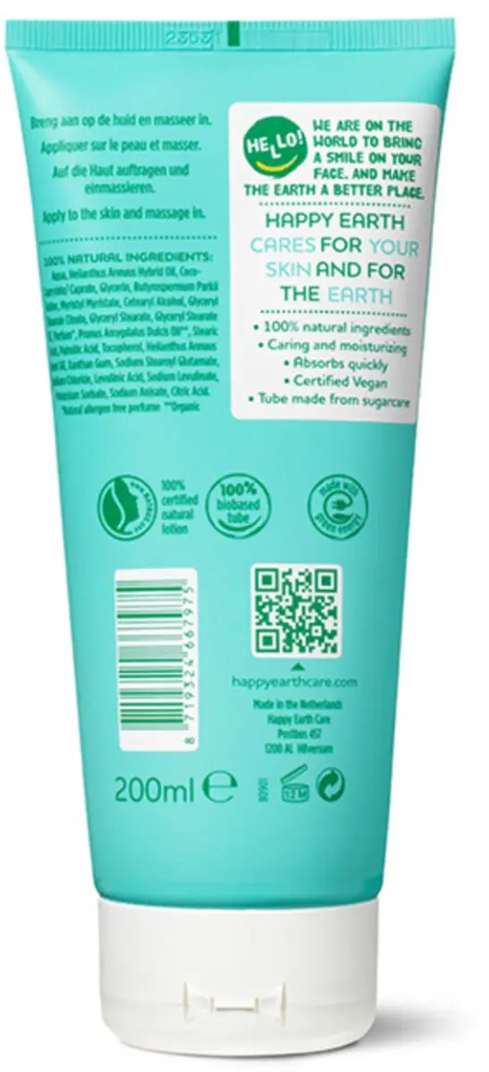 Happy Earth Bodylotion Sensitive & Droge Huid 200ml