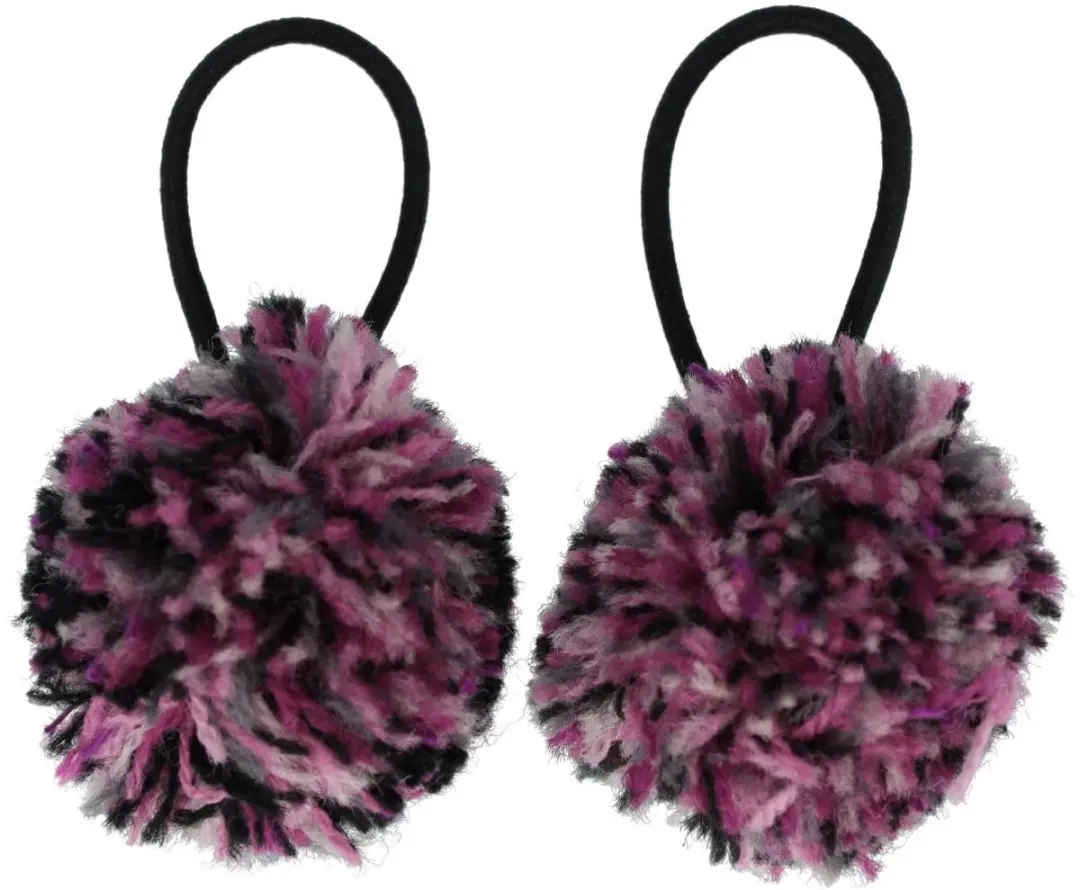Haarsoires Pompom Elastiekjes 4cm - Multicolor - 2 Stuks