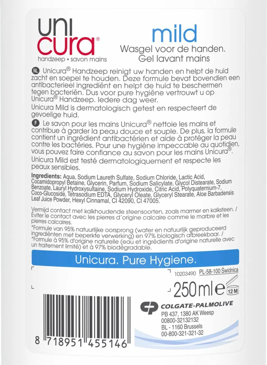 Unicura Antibacteriële Handzeep Mild - 3x250ml