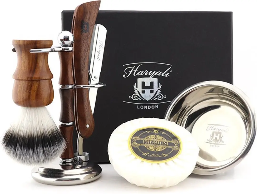 Haryali London Complete Scheerset Hout Metaal