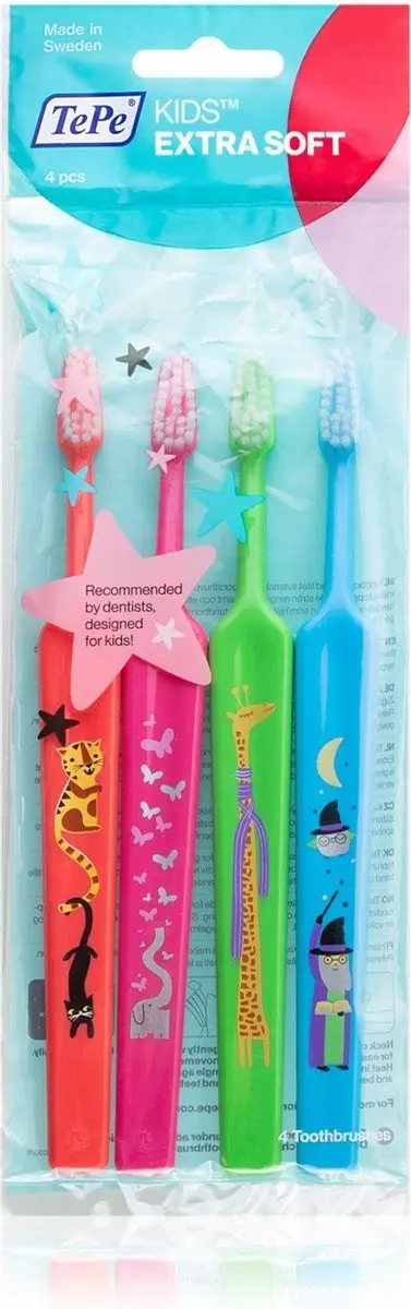 TePe Kids Extra Soft Tandenborstel - 4 Stuks