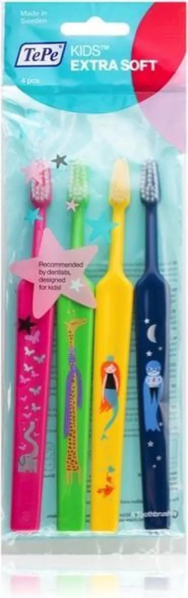 TePe Kids Extra Soft Tandenborstel - 4 Stuks