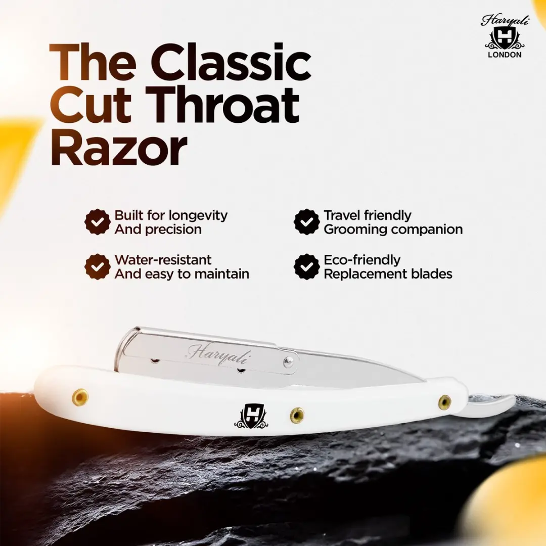 Haryali London Cut Throat Scheermes - 1 Mesje - Wit