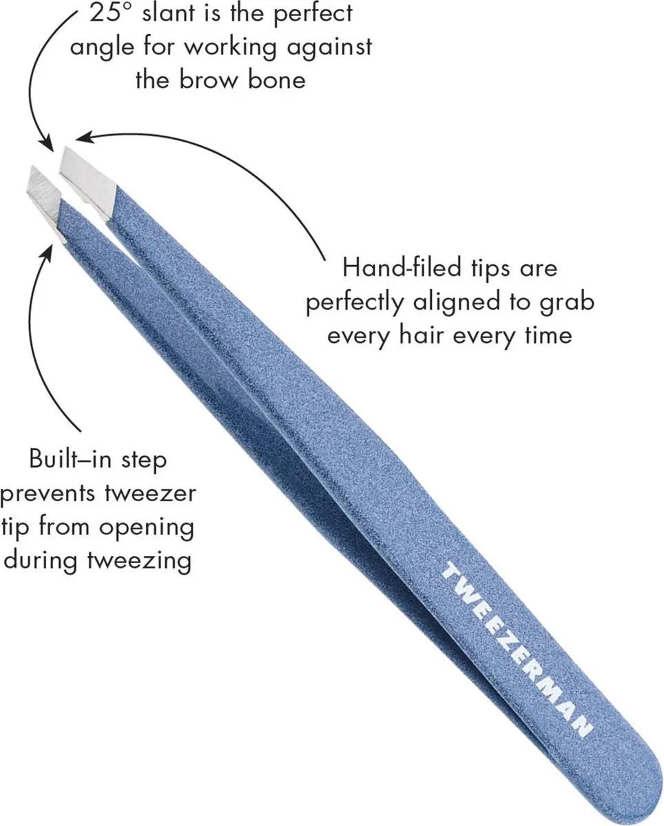 Tweezerman Studio Line Slant Pincet Licht Blauw