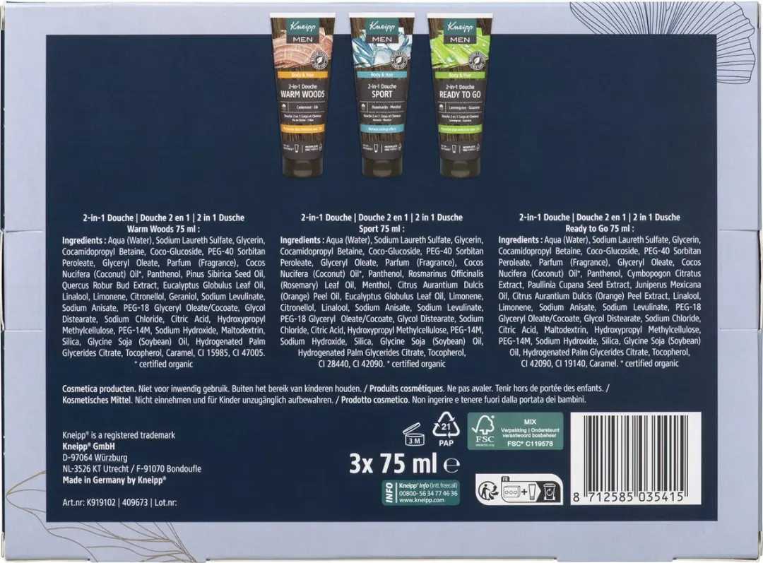 Kneipp Men Shower Favourites Geschenkset - 3x75ml