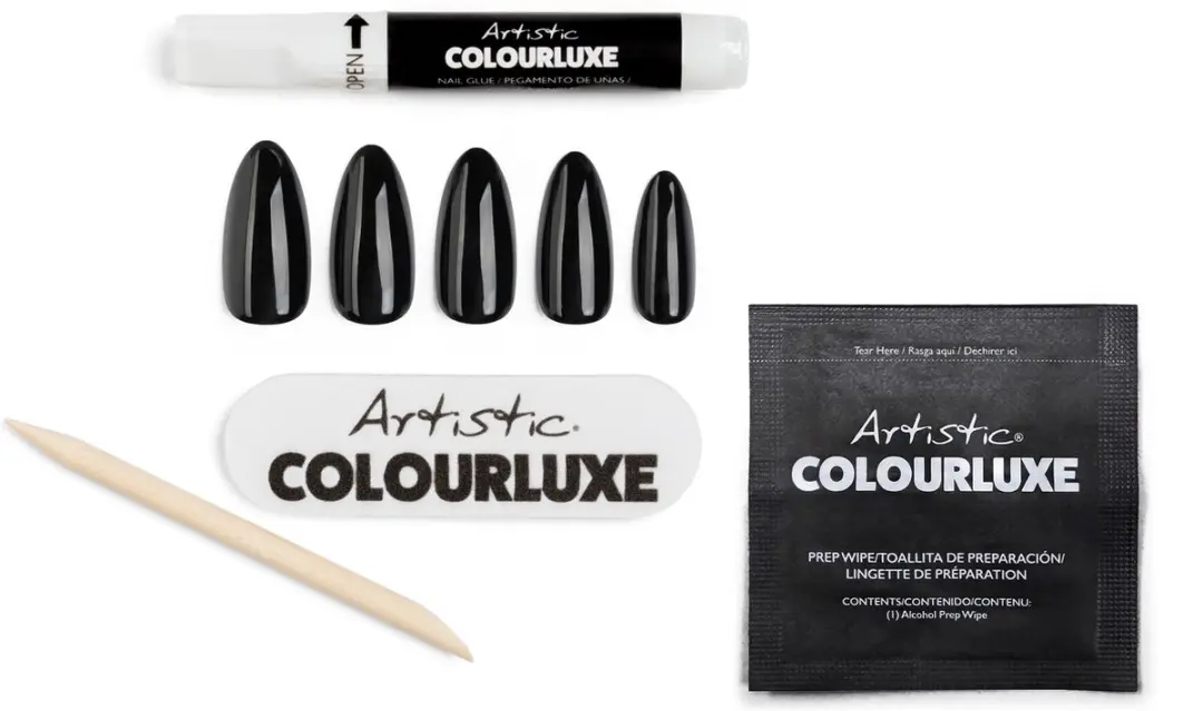 Artistic Nail Design Colourluxe Press On Tips Onyx Obsession - Short Almond