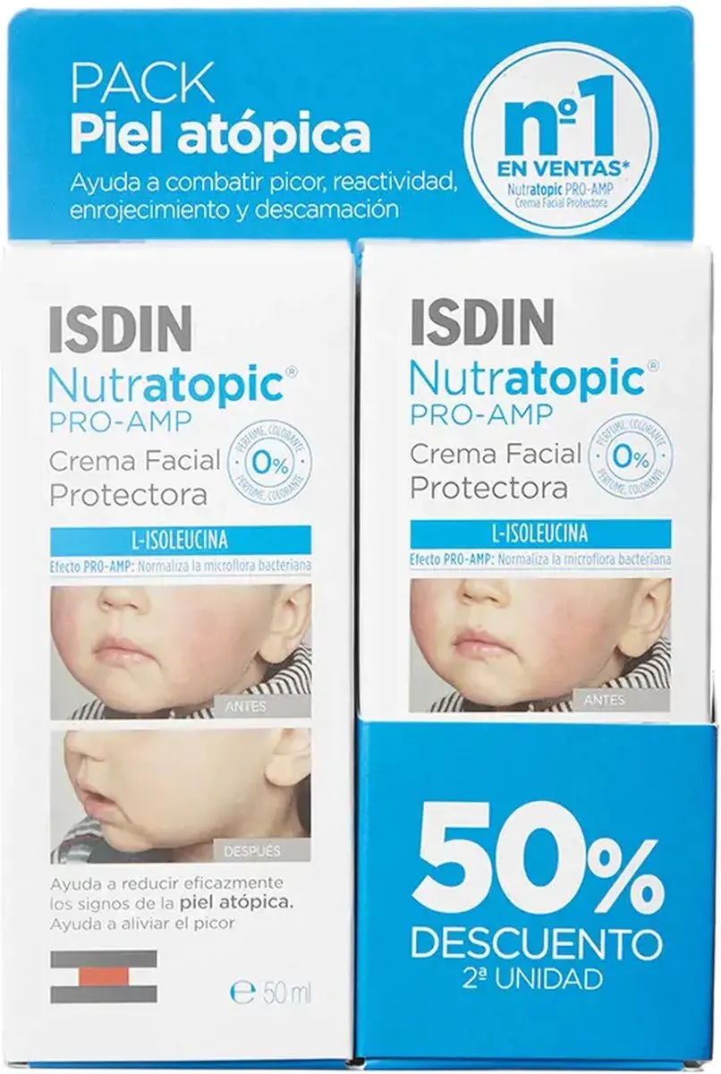 Isdin Nutratopic Pro-AMP Gezichtscrème 100ml - 2x50ml