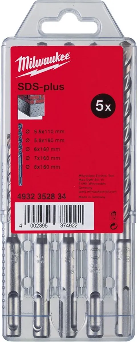 Milwaukee SDS-plus Hamerboren Set 5-delig