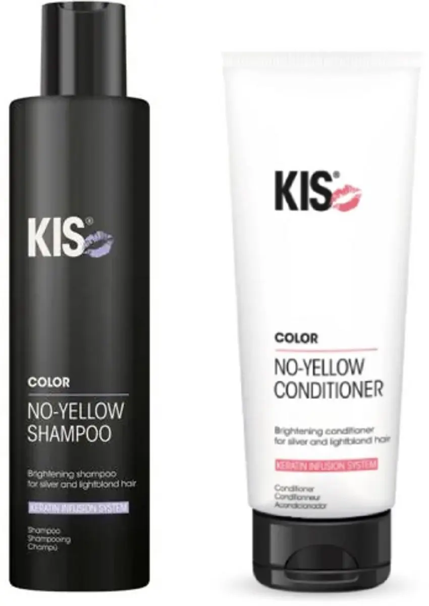 KIS No Yellow Duo Set Shampoo & Conditioner 500ml - Gekleurd haar