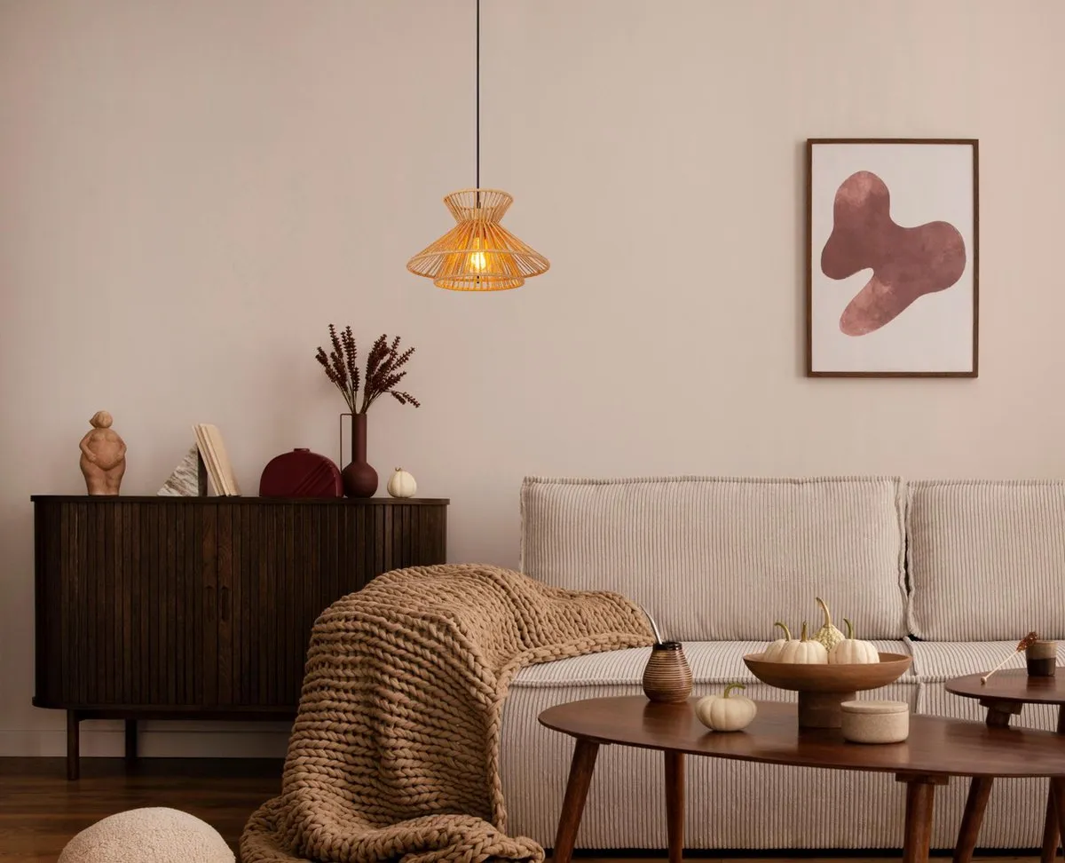 Lucide Tasman Hanglamp E27 - Naturel
