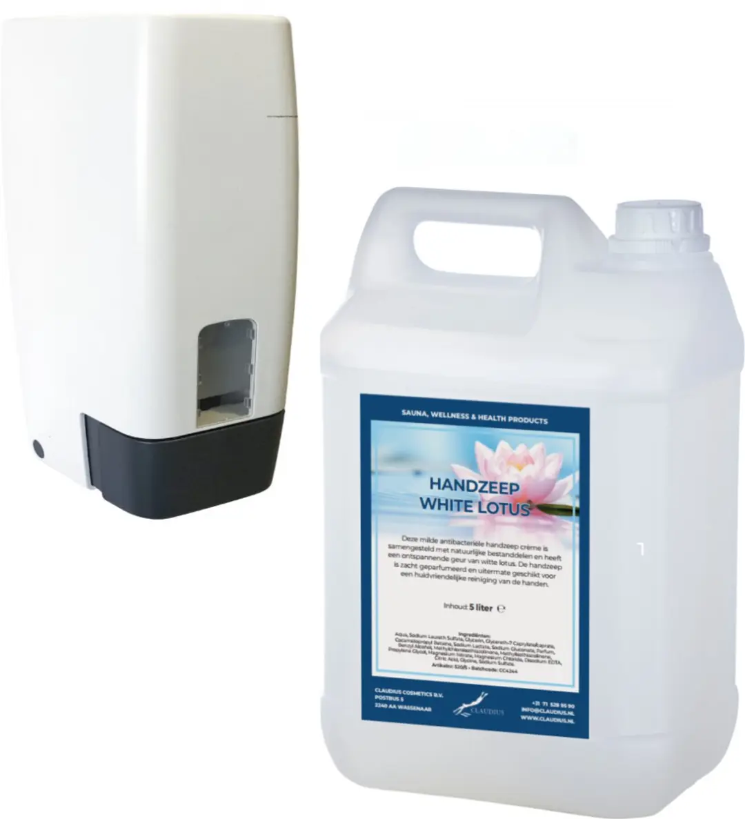 Splashbox Cosmetics Zeepdispenser 1L + 5L Handzeep White Lotus