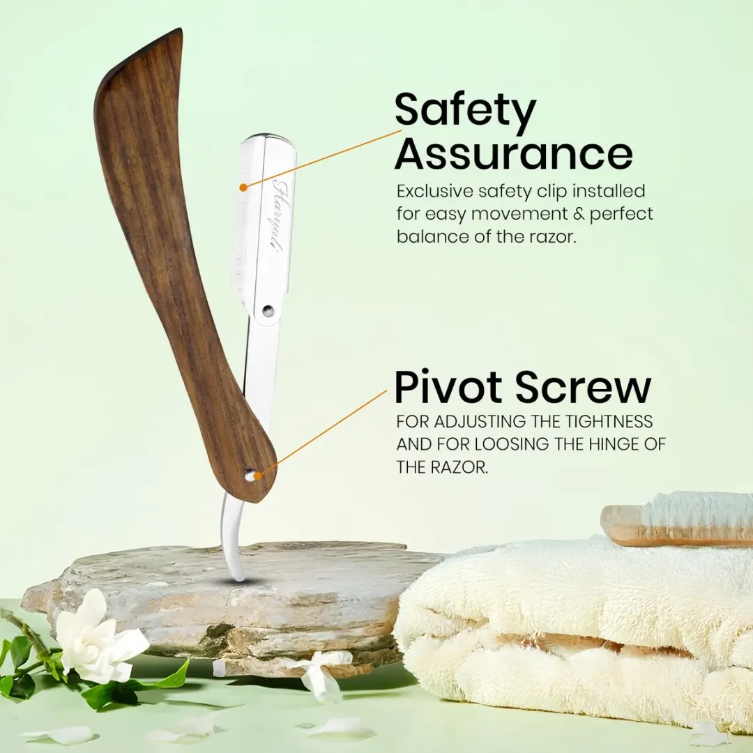 Haryali London Cutthroat Razor - Natuurlijk rozenhout