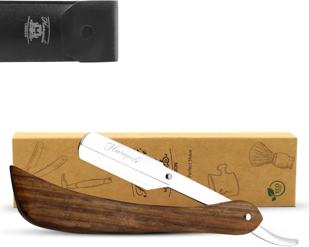 Haryali London Cutthroat Razor - Natuurlijk rozenhout