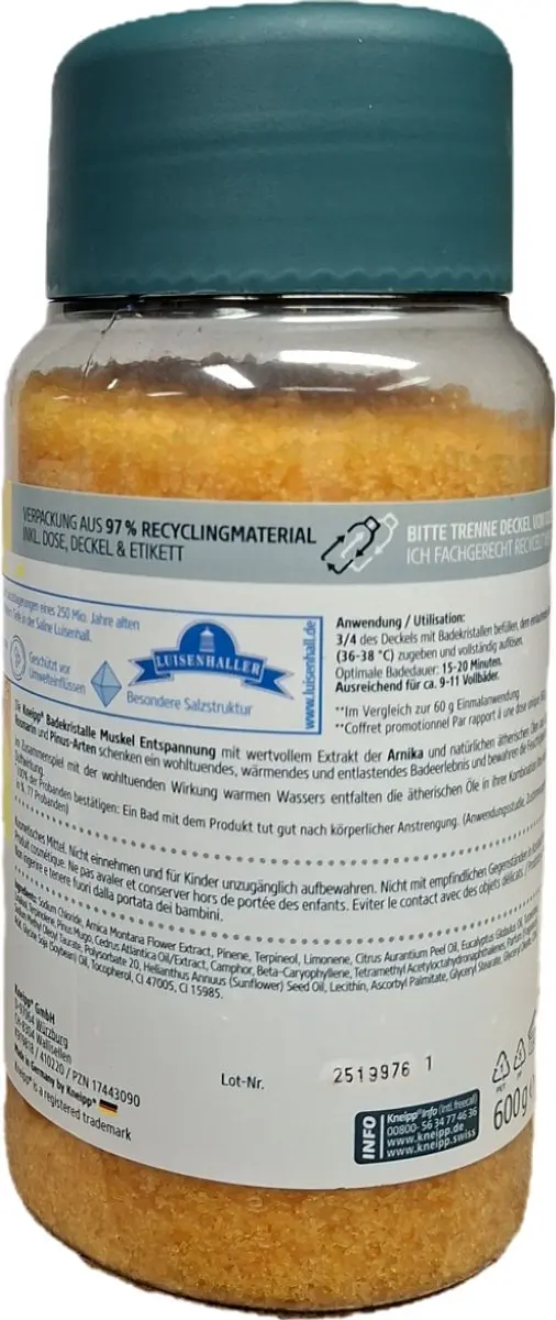 Kneipp Badkristallen Arnica & Rückenwohl 600g