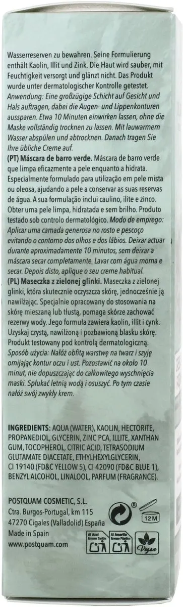 Postquam Groene Klei Masker 100ml