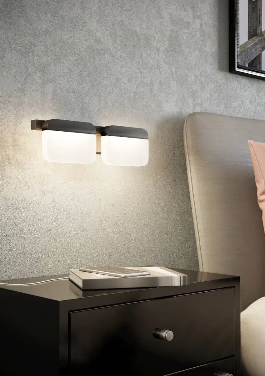 Eglo Ervidel Wandlamp 2x32cm - Zwart