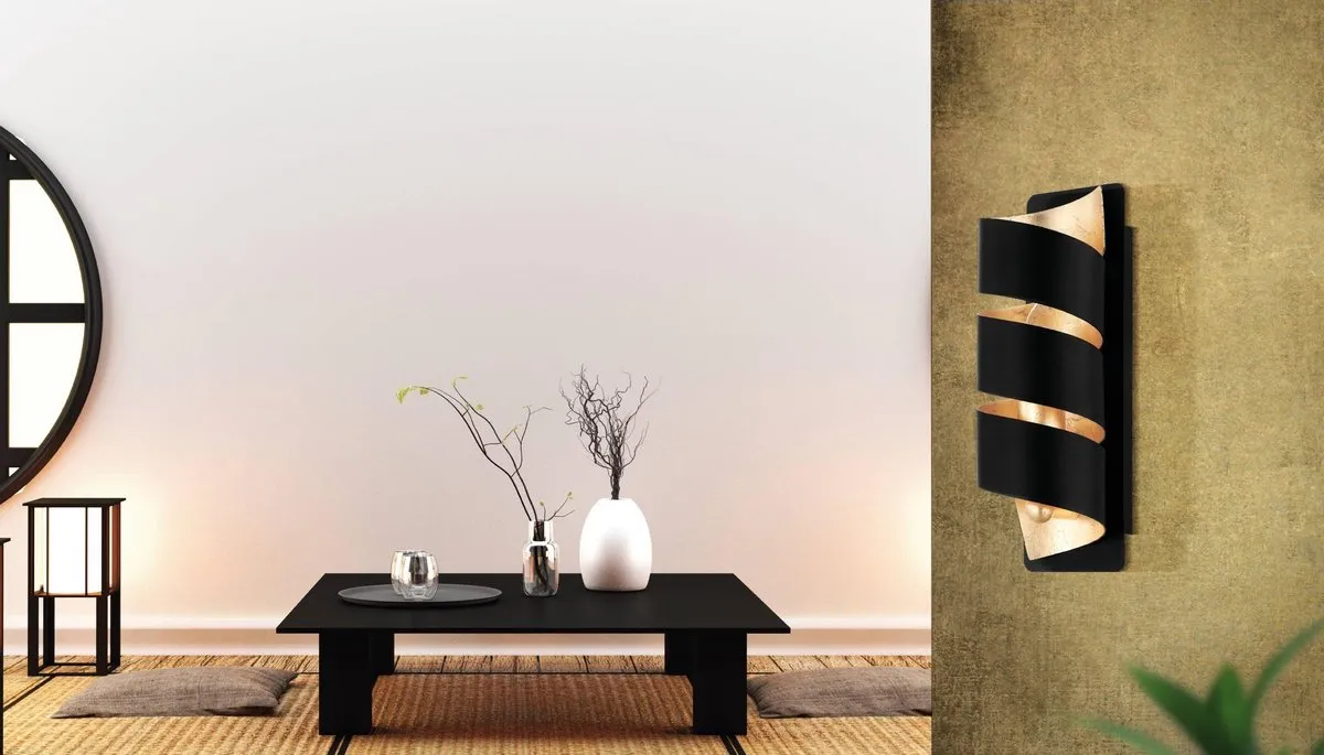 Eglo Elizondo Wandlamp E14 - 27cm - Zwart/Goud - afbeelding 6 van 6
