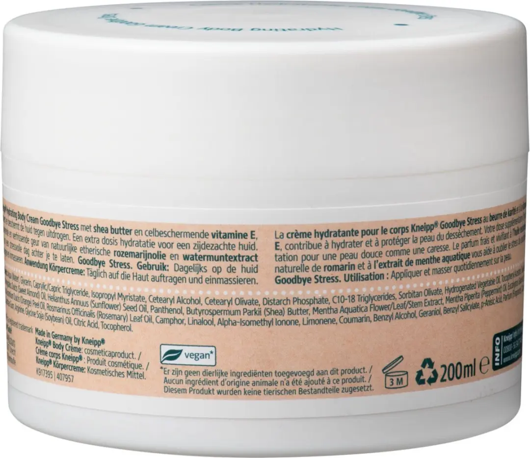 Kneipp Goodbye Stress Bodycrème 200ml - Watermunt & Rozemarijn