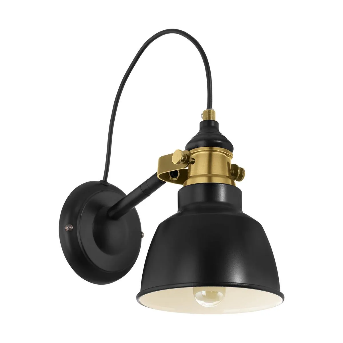 Eglo Thornford Wandlamp E27 - Zwart/Brons