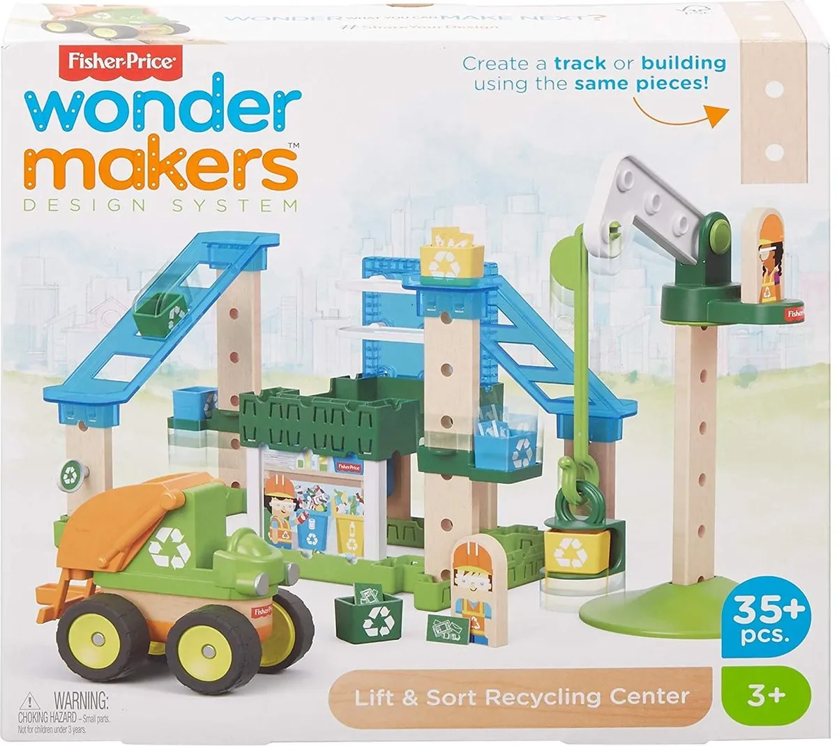 Fisher Price Wonder Makers Recycling Centrum - 35 Onderdelen - 2 Figuren