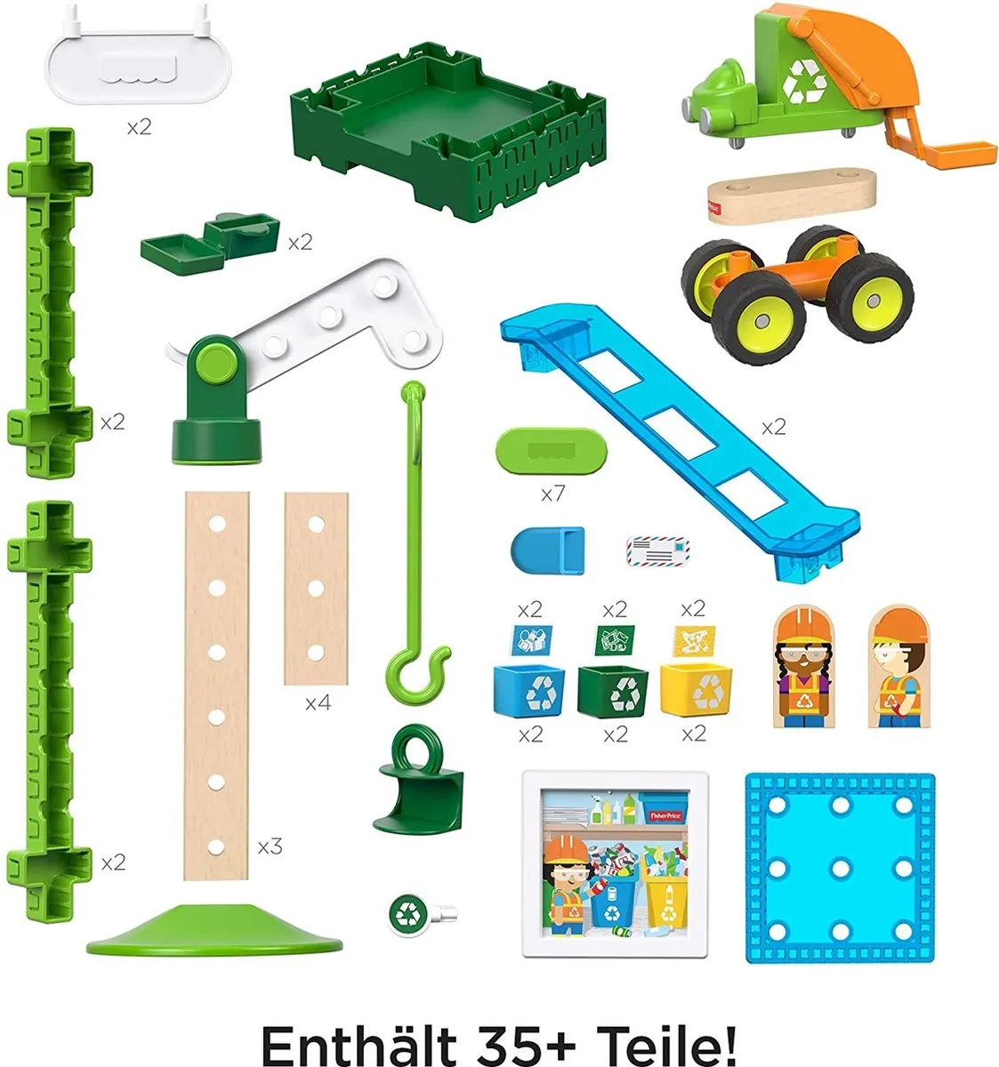 Fisher Price Wonder Makers Recycling Centrum - 35 Onderdelen - 2 Figuren