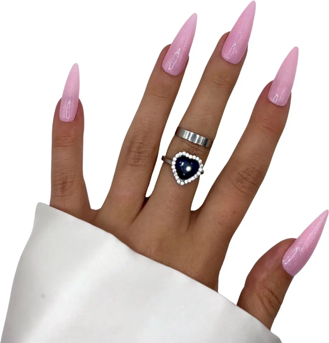 SD Press on Nails No. 54 Pink Flamingo Roze Glitter - 20 Stuks