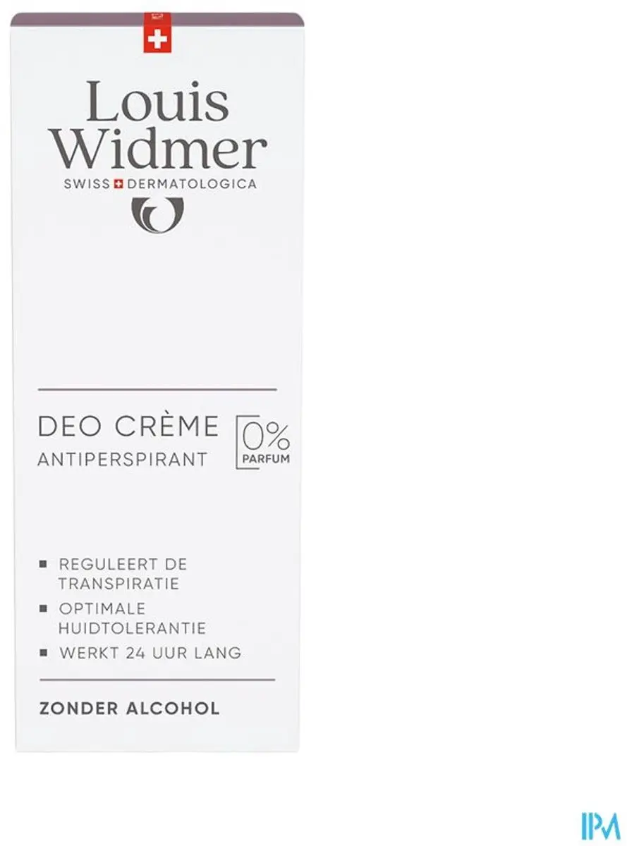 Louis Widmer Anti-Transpirant Crème 40ml - Alcoholvrij