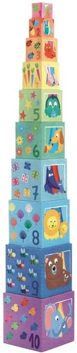 Djeco Rainbow Blocks Houten Blokken - 10 Stuks - Meerkleurig - afbeelding 6 van 6