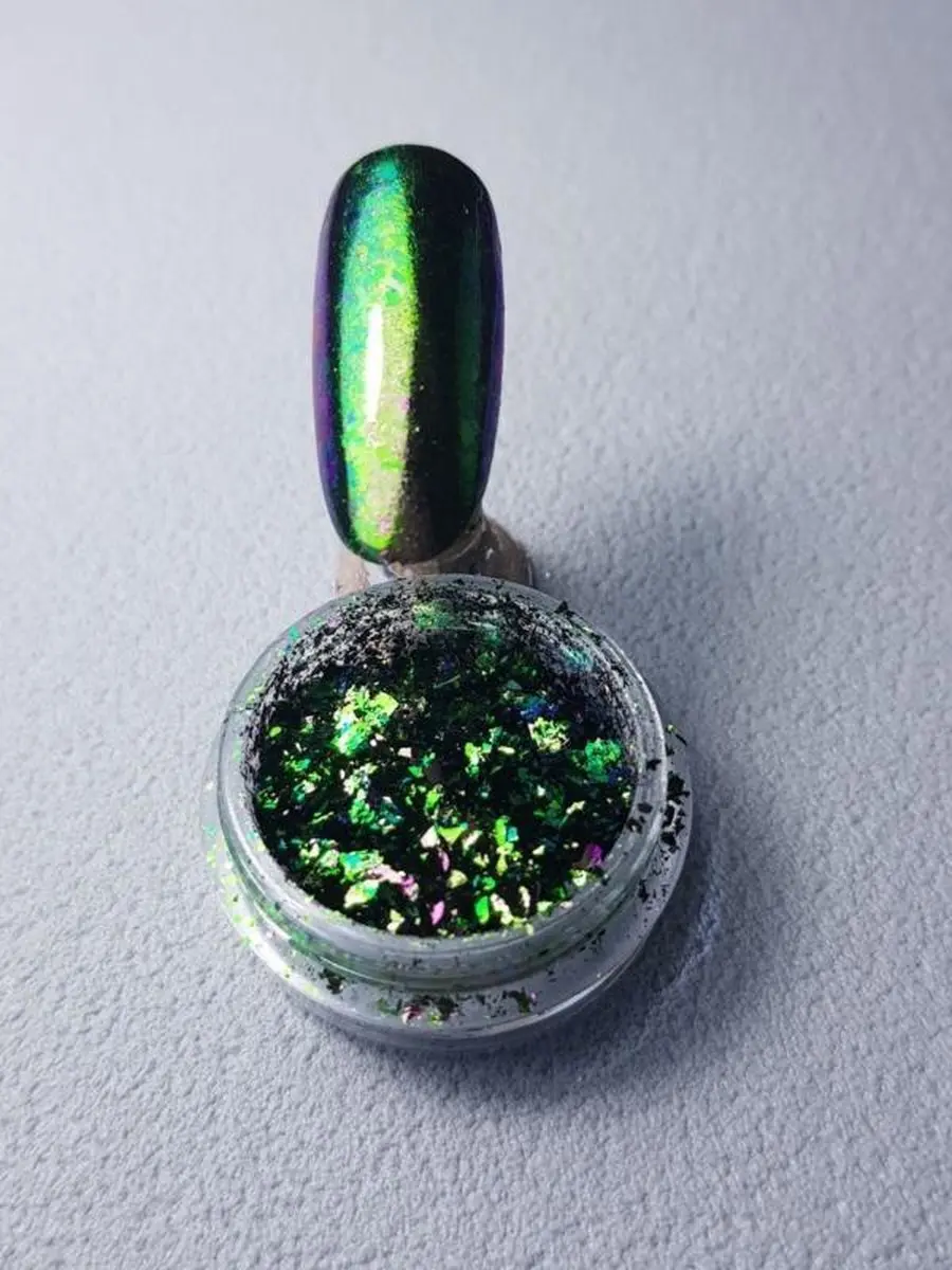 Korneliya Flakes Holografisch Green/Gold