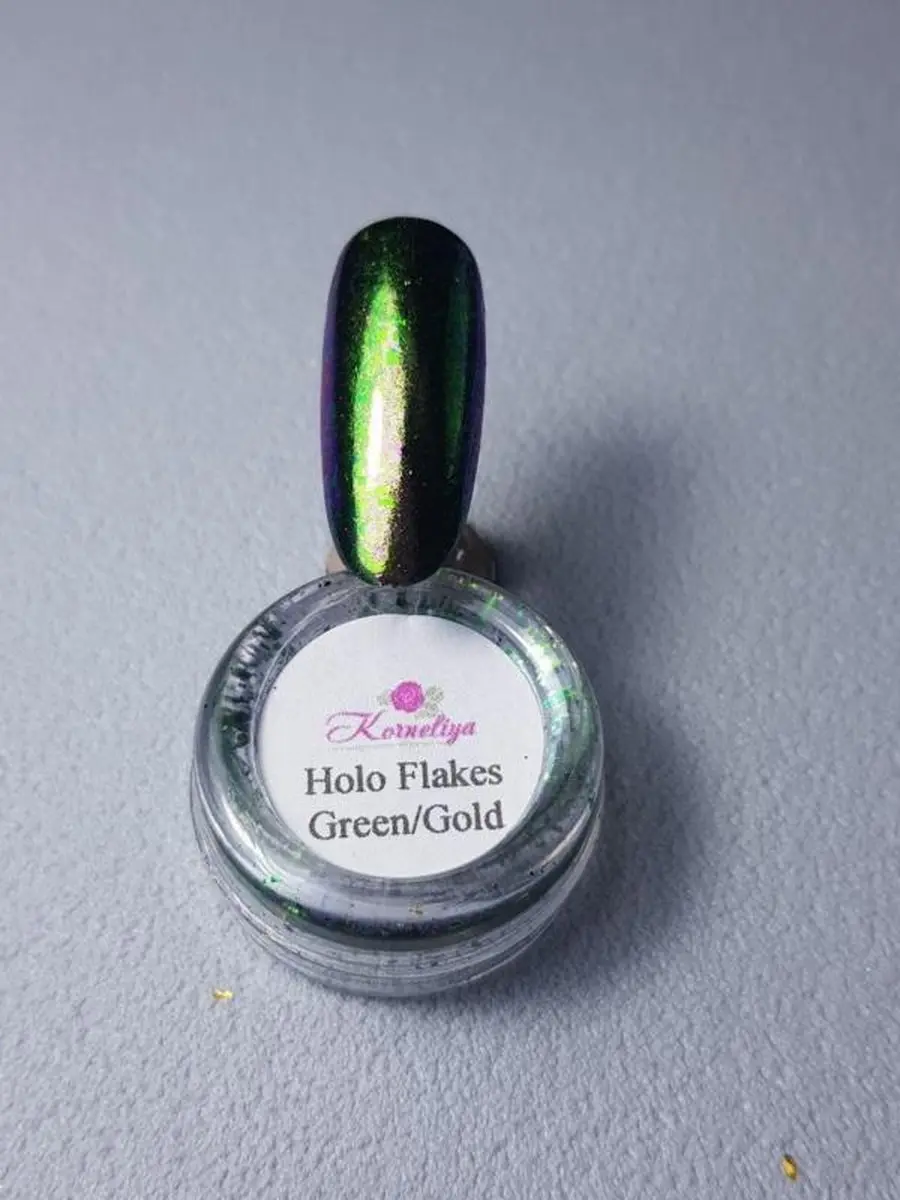 Korneliya Flakes Holografisch Green/Gold