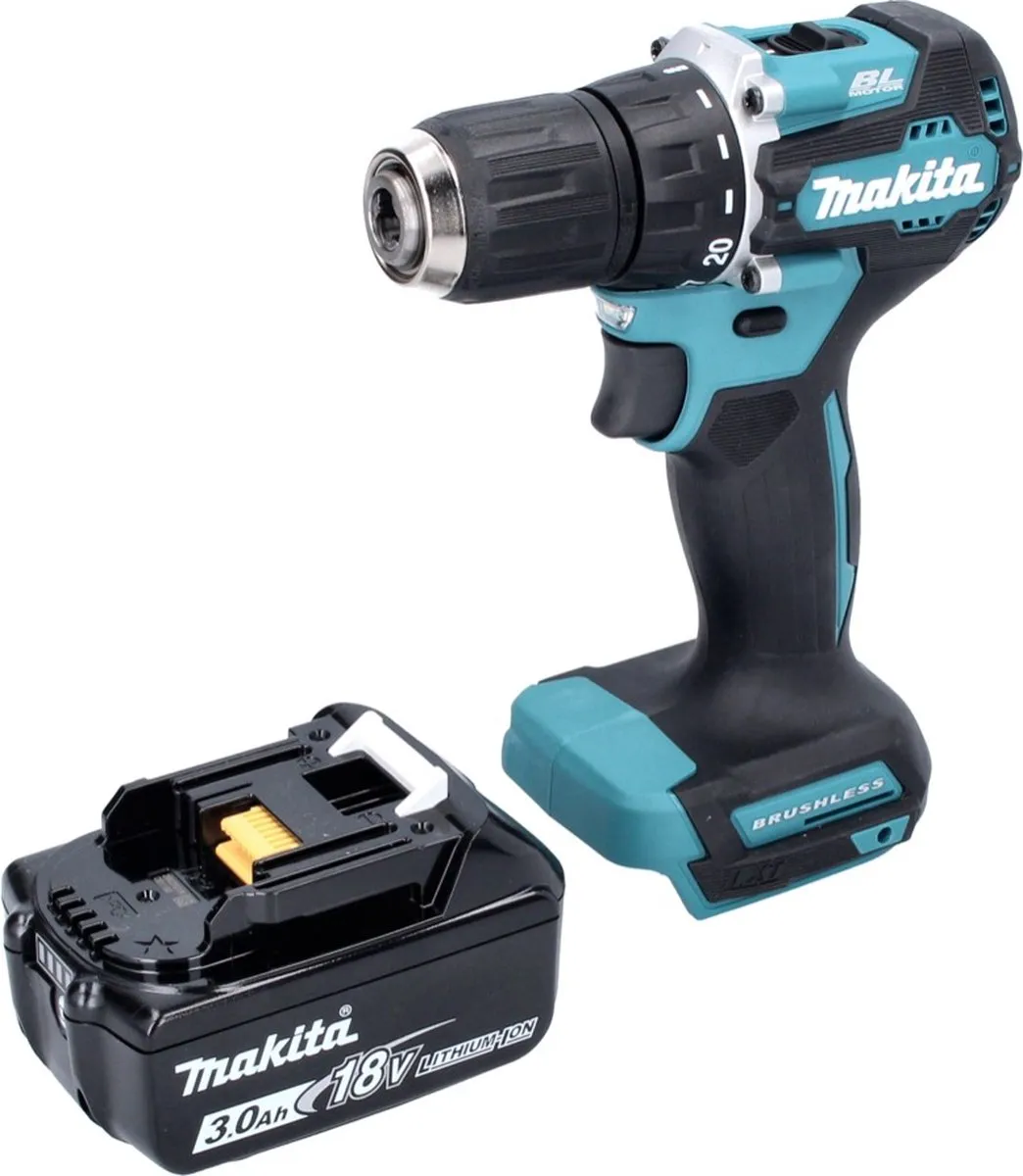 Makita DDF487F1 Accuboormachine 18V 40Nm Borstelloos - 1x 3.0Ah Accu