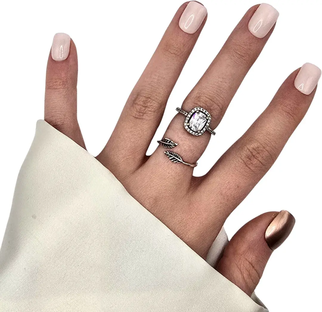SD Press on Nails B244 Plaknagels Nude Rose Gold - 20 Stuks