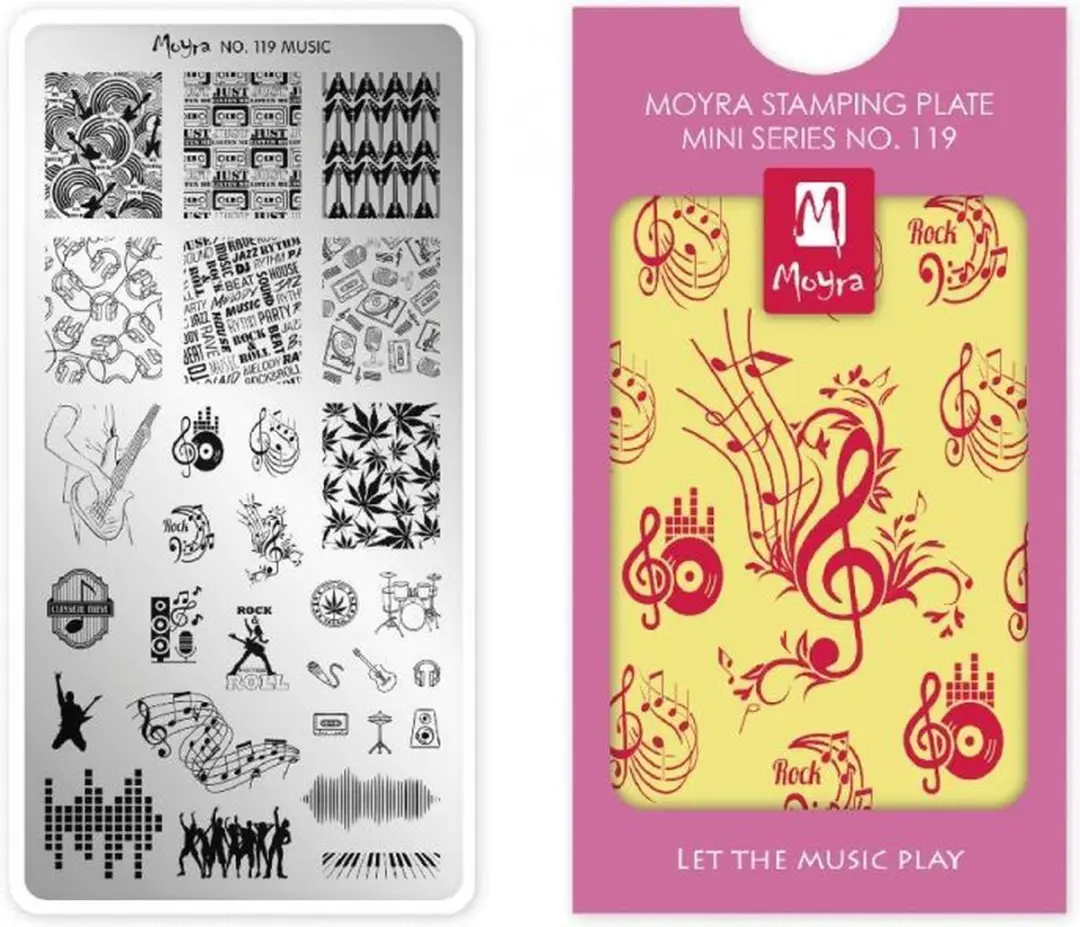 Moyra Mini Stamping Plate Let The Music Play M119